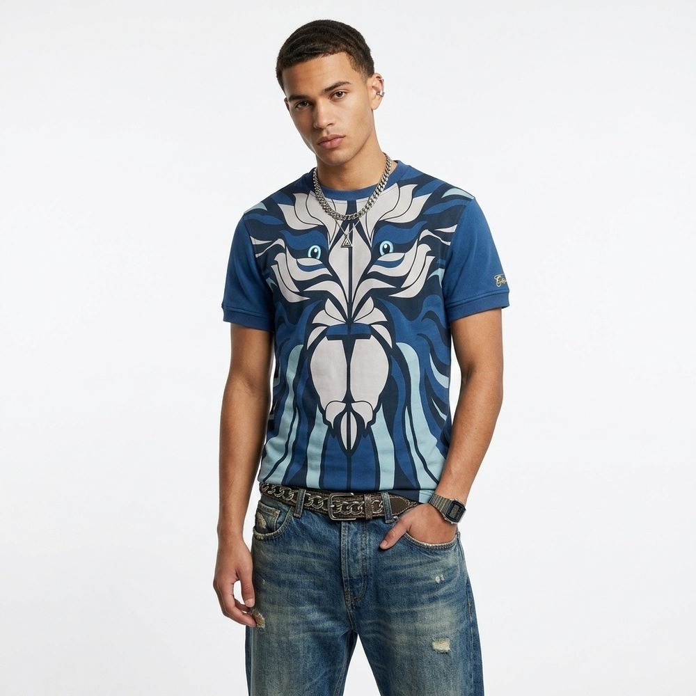 Frost Originals Urban Tiger Short Sleeve Shirt Large Streetwear Urban Y2K Bold